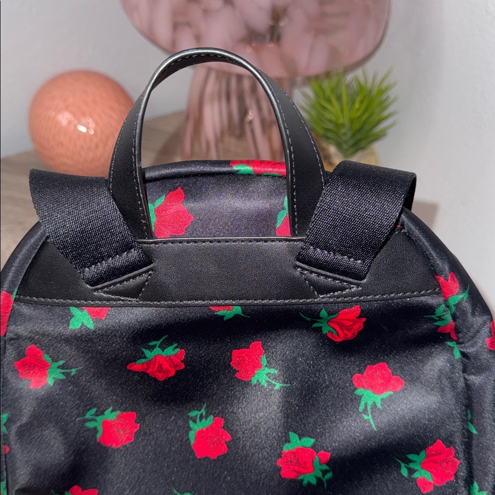 Kate Spade Black Rose Pattern Backpack - Picture 13 of 14